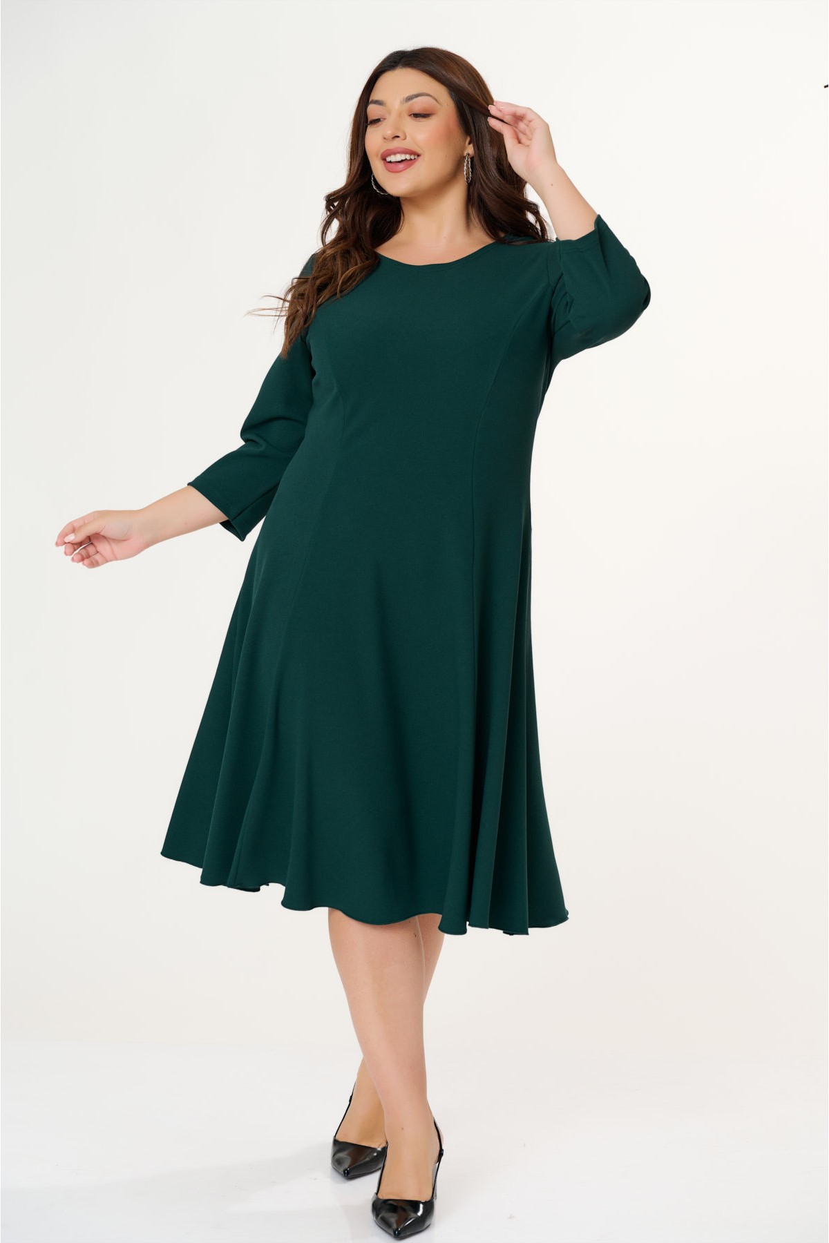 Dress clos  midi Crep Cypressgreen