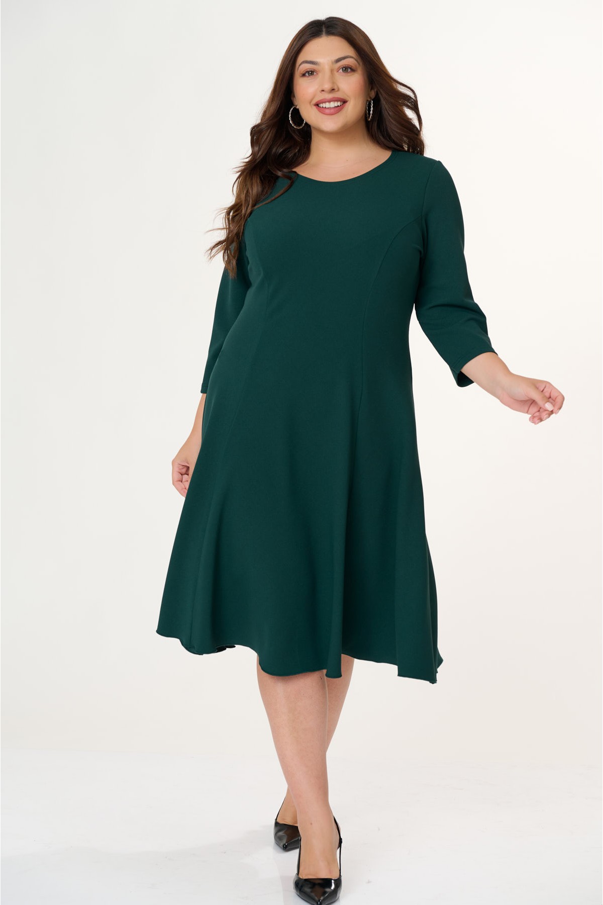 Dress clos  midi Crep Cypressgreen