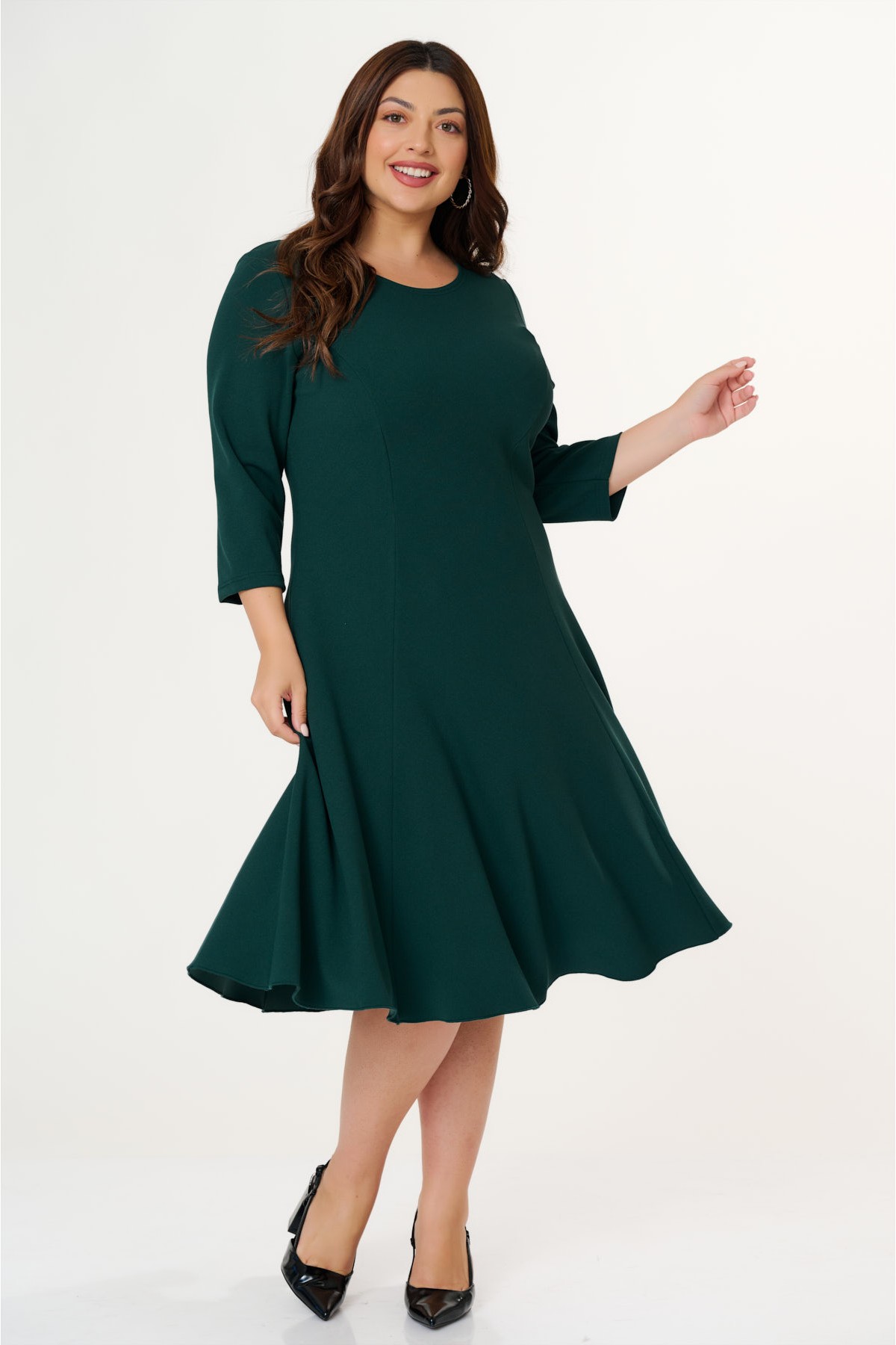 Dress clos  midi Crep Cypressgreen