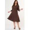 Dress clos  midi Crep Brown