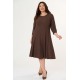 Dress clos  midi Crep Brown