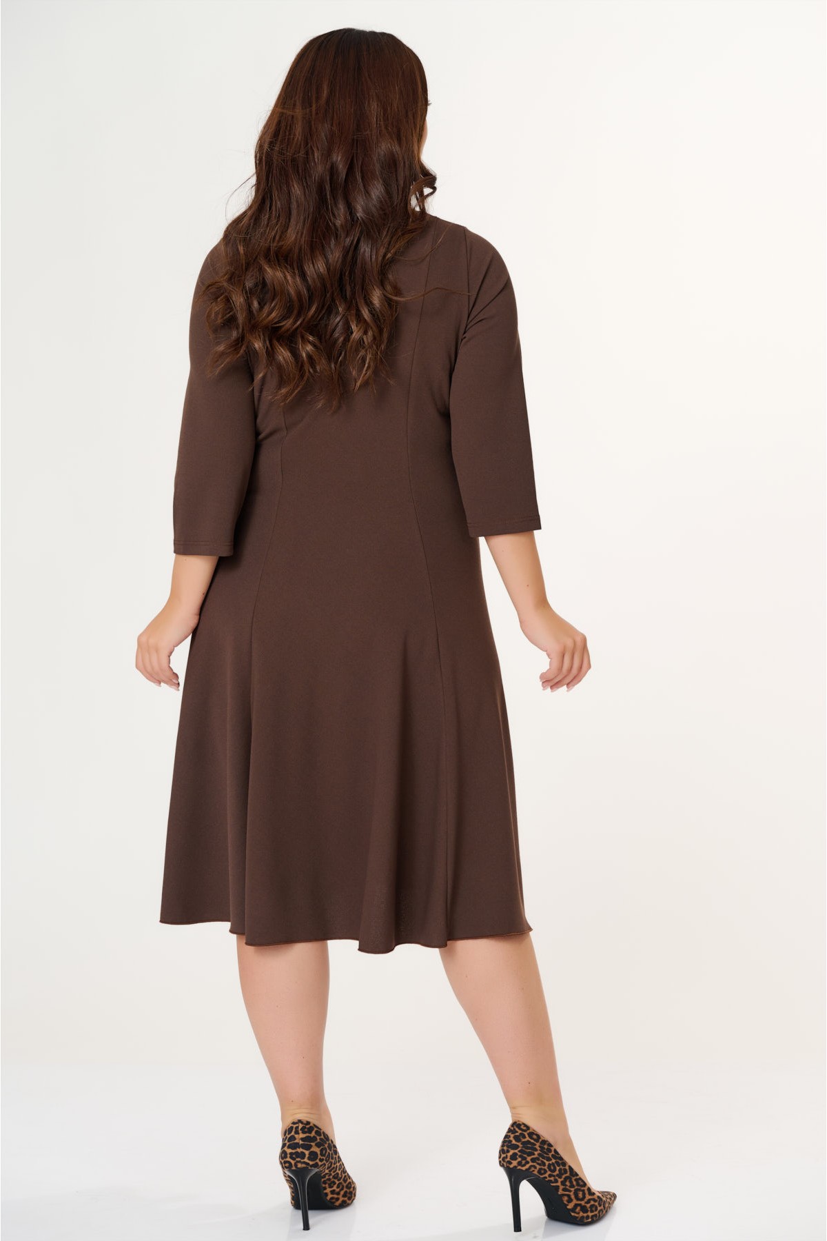 Dress clos  midi Crep Brown