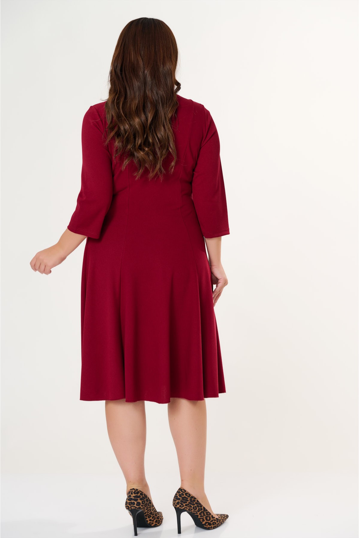 Dress clos  midi Crep Bordeaux