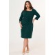 Dress midi crepe with pleats in the front Cypressgreen