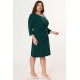 Dress midi crepe with pleats in the front Cypressgreen