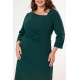 Dress midi crepe with pleats in the front Cypressgreen