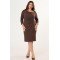 Dress midi crepe with pleats in the front Brown