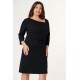 Dress midi crepe with pleats in the front Black