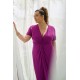 Dress cross knot short sleeve elastic viscose violet