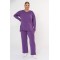 Set rib knitted blouse and pants Purple