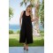 Jumpsuit sleeveless viscose three quarter black