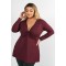 Bluse elastische Viskose mit Knoten bordeaux