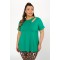 Blouse viscose split shoulder short sleeves green