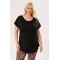 Blouse in elastic viscose short sleeve x shaped straps on the back Black