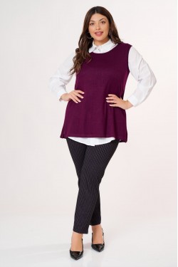 Knitted blouse  sleeveless Bordeaux