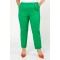 Pants in stretch cotton twill  fabric with pockets and turn up hems Green