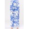 Wide leg Pants  elastic printed Blue 