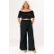 Wide Leg pants with a wrap in wrinkled look Black