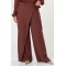 Wide Leg pants with a wrap in wrinkled look Brown