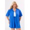 Shirt wrinkled look  short  Sleeve Royal Blue